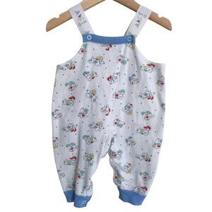 80s Vintage Carter’s Baby Romper Overalls with Dog Puppy Print 3-6 Months